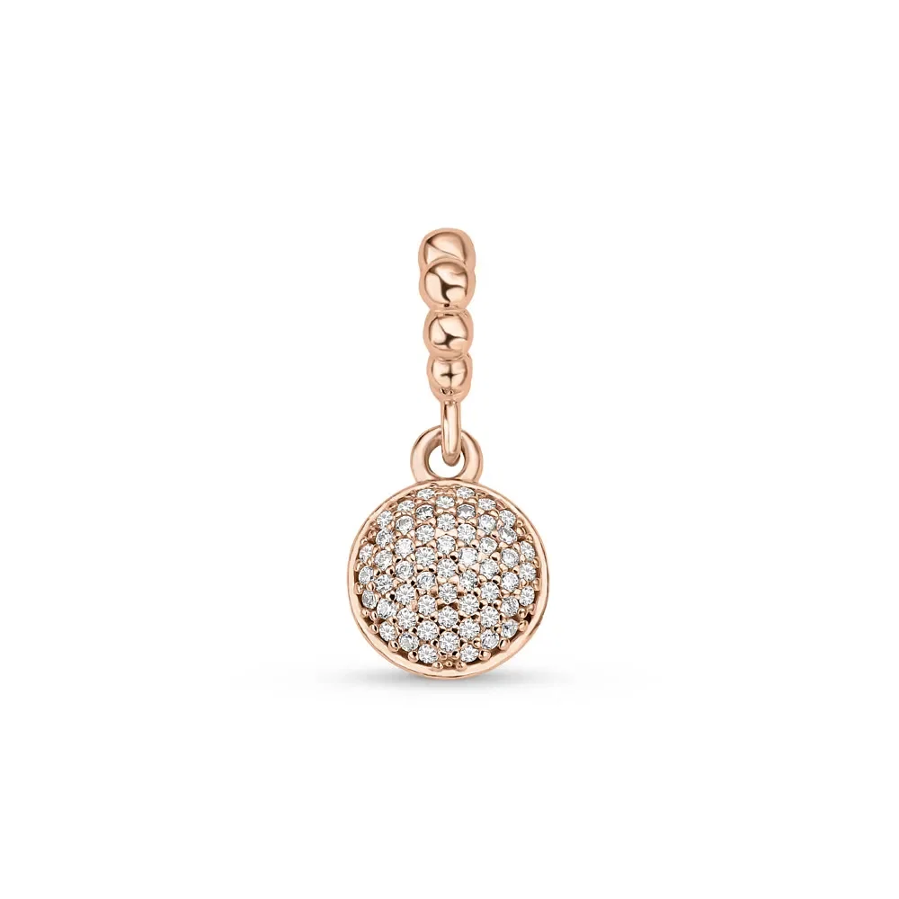 Pingente Life Pink Pavê Esfera em Liga Rosé com Banho de Ouro Rosé 18k e Pedras Incolores — imagem 1