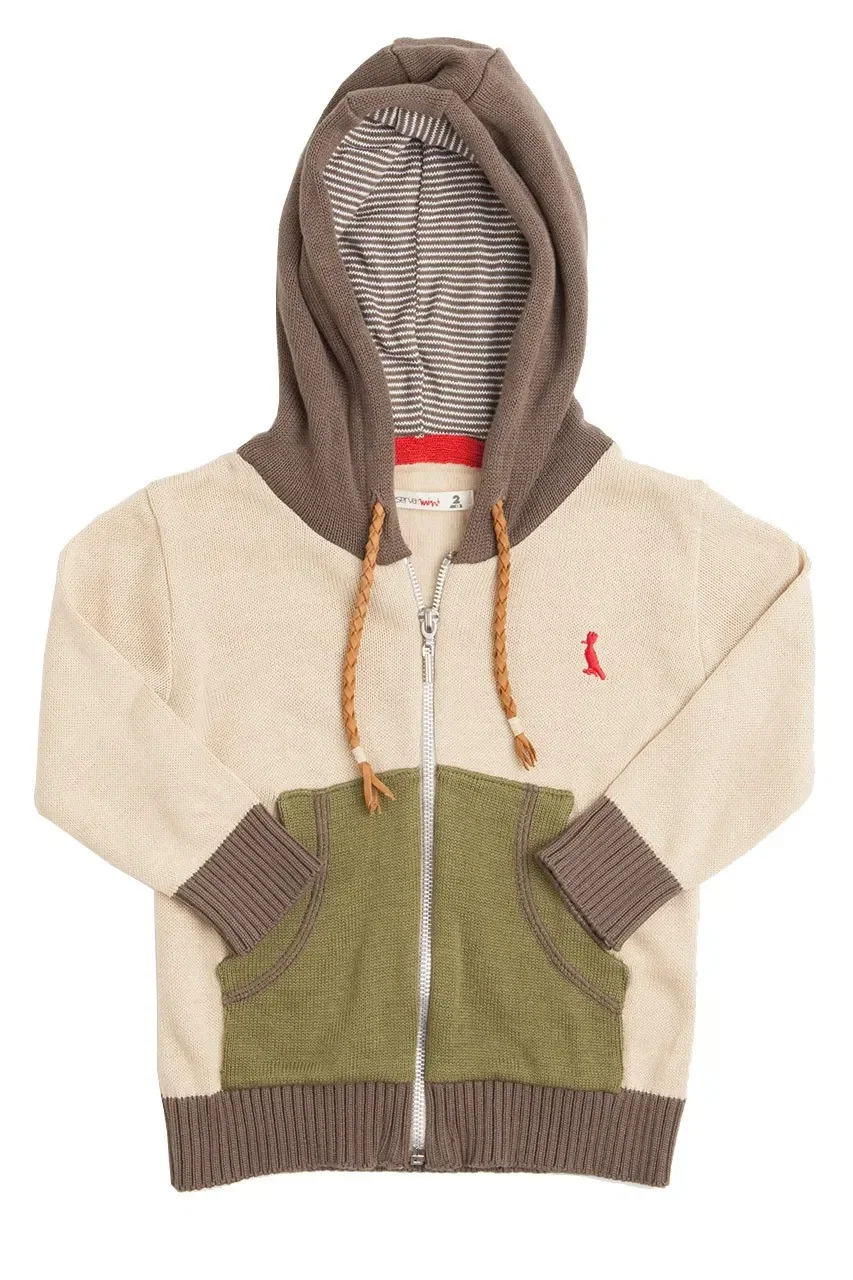Casaco De Capuz Mini Bicolor