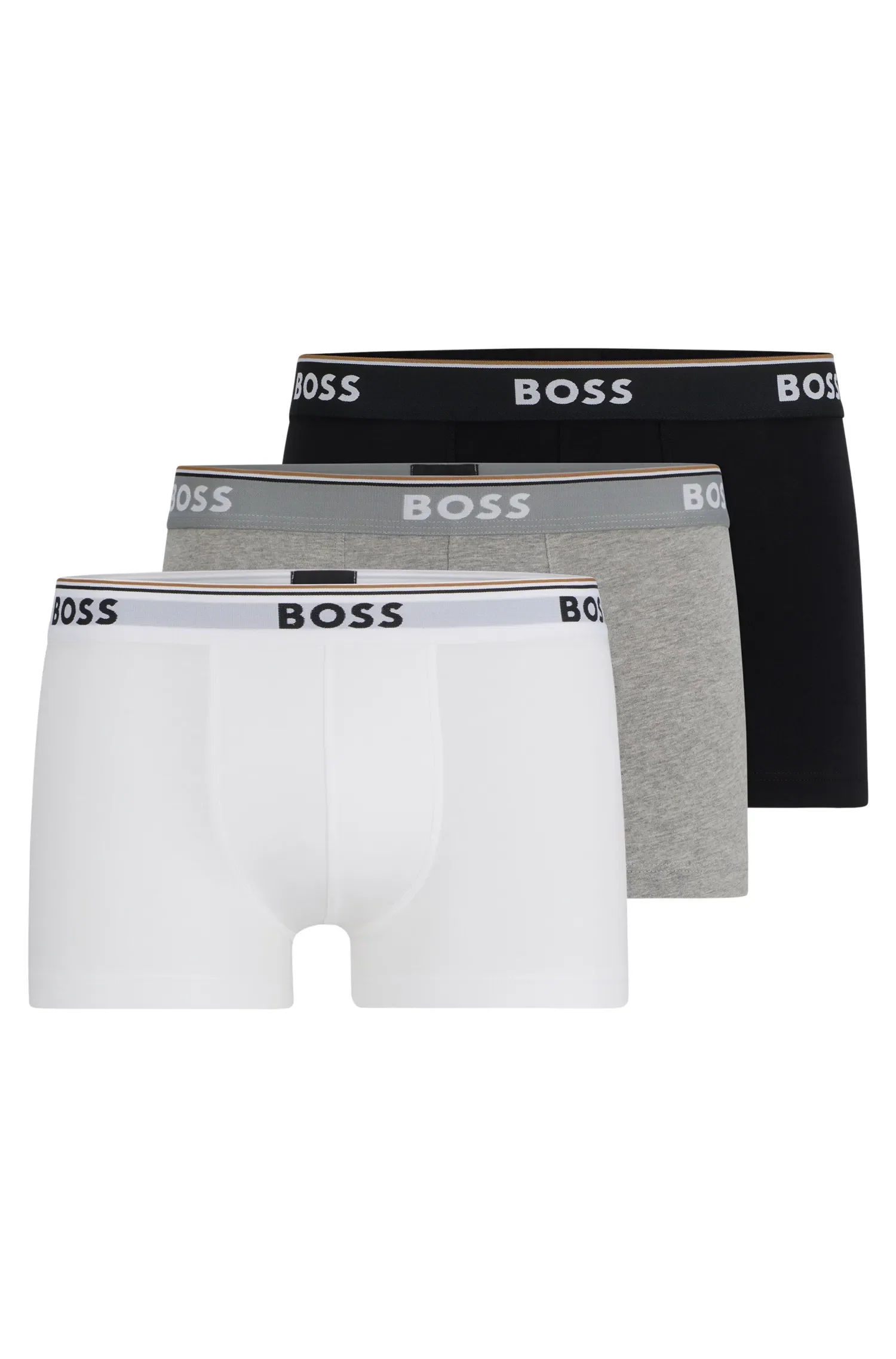 Conjunto De Três Boxers De Algodão Stretch Com Logotipo Na Cintura — imagem 1