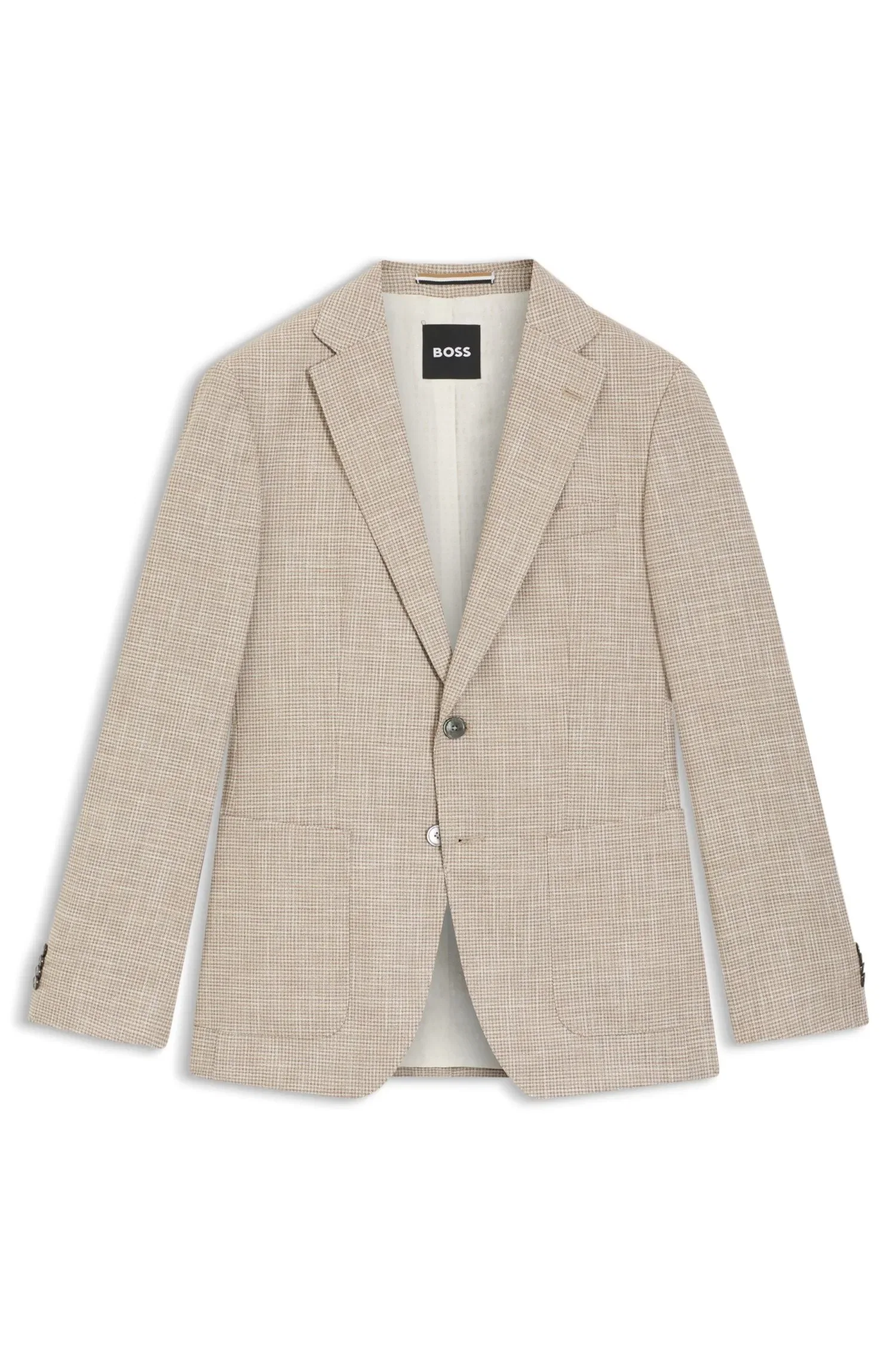 Blazer Regular Fit Em Tecido Elástico
