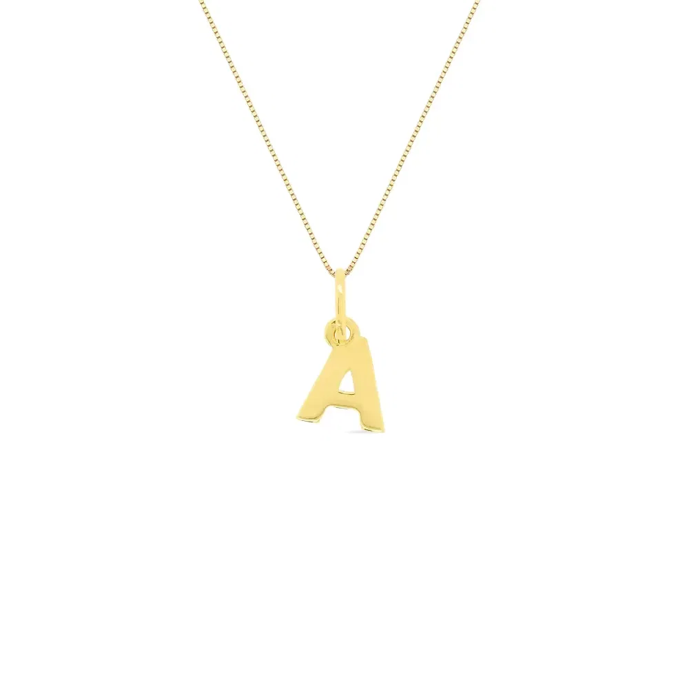 Pingente Letra A em Ouro Amarelo 18k, 12mm — imagem 1