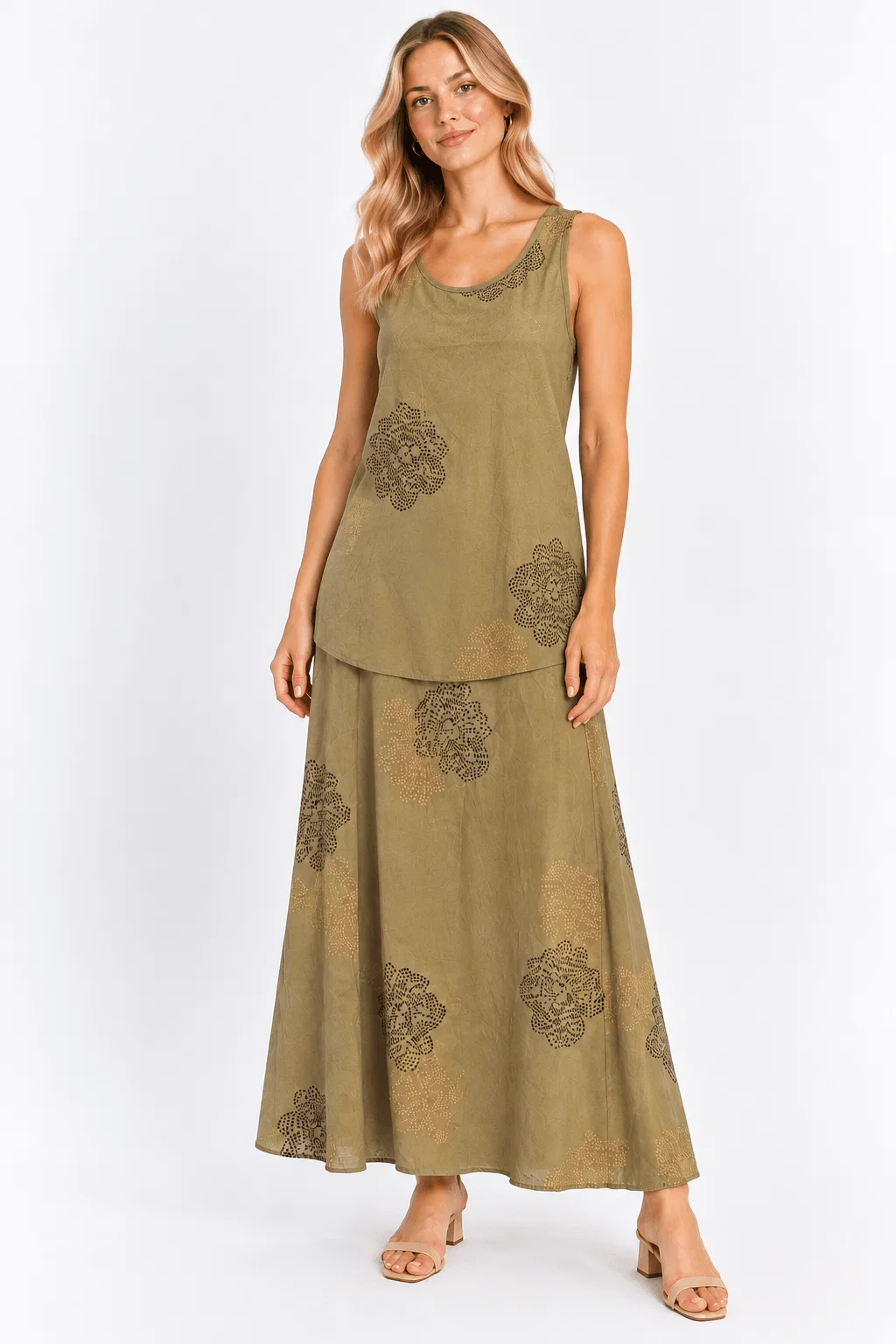 Blusa Caixinha Estampada Floral - Verde — imagem 1