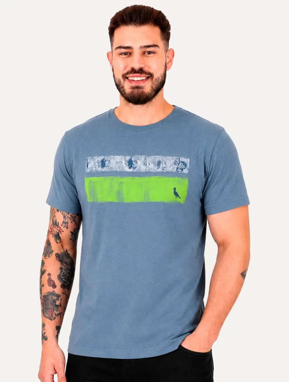 Camiseta Reserva Masculina Regular Brushed Azul — imagem 1