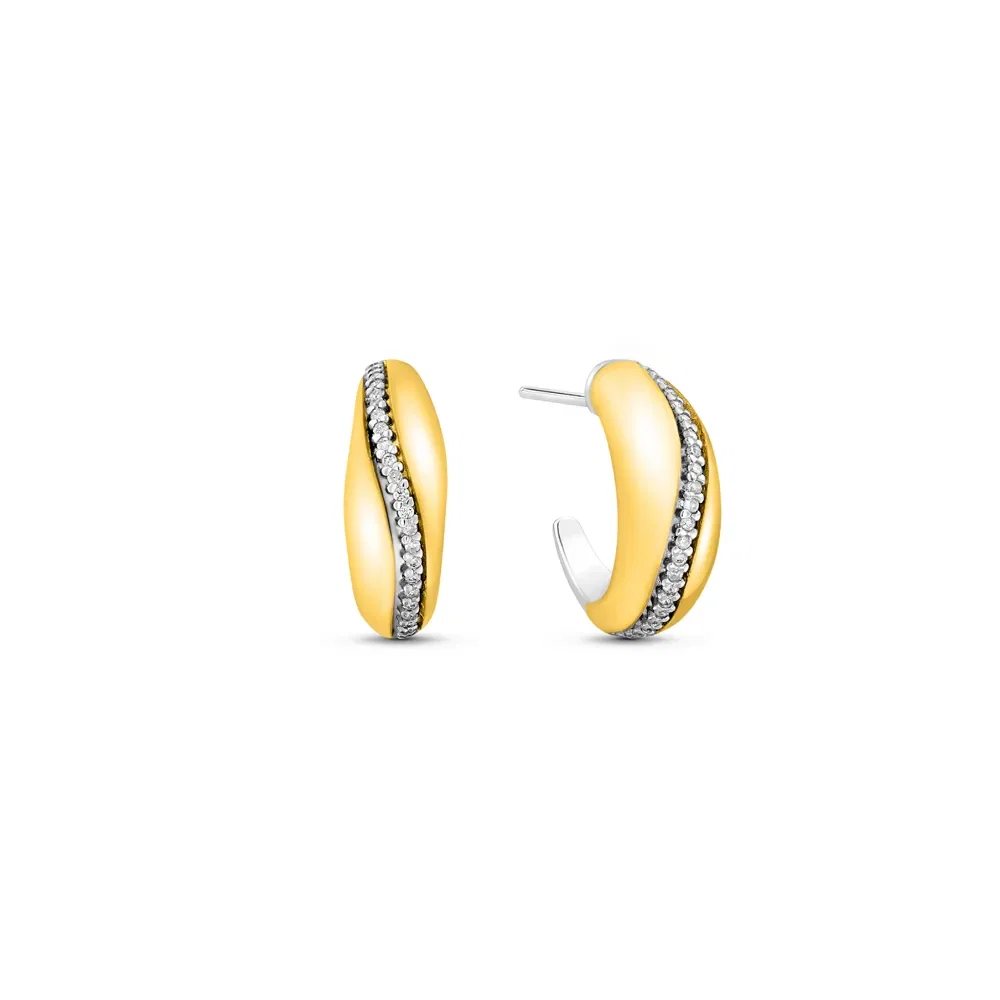 Brinco Mykonos em Prata e Ouro Amarelo 18k com Diamantes 0,16 ct — imagem 1