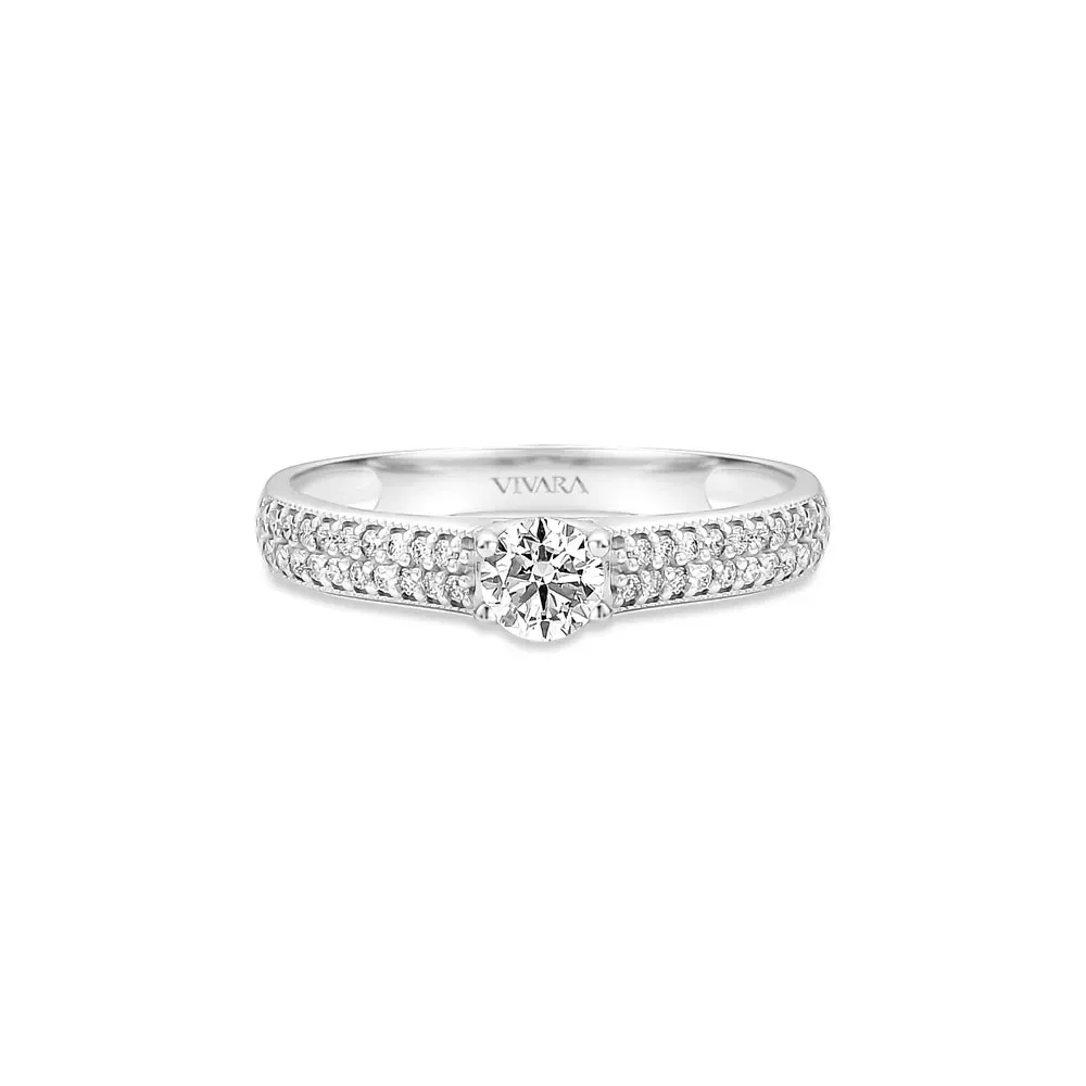 Anel Solitário Promise em Ouro Branco 18k com 0,50ct de Diamante Cravejado — imagem 1