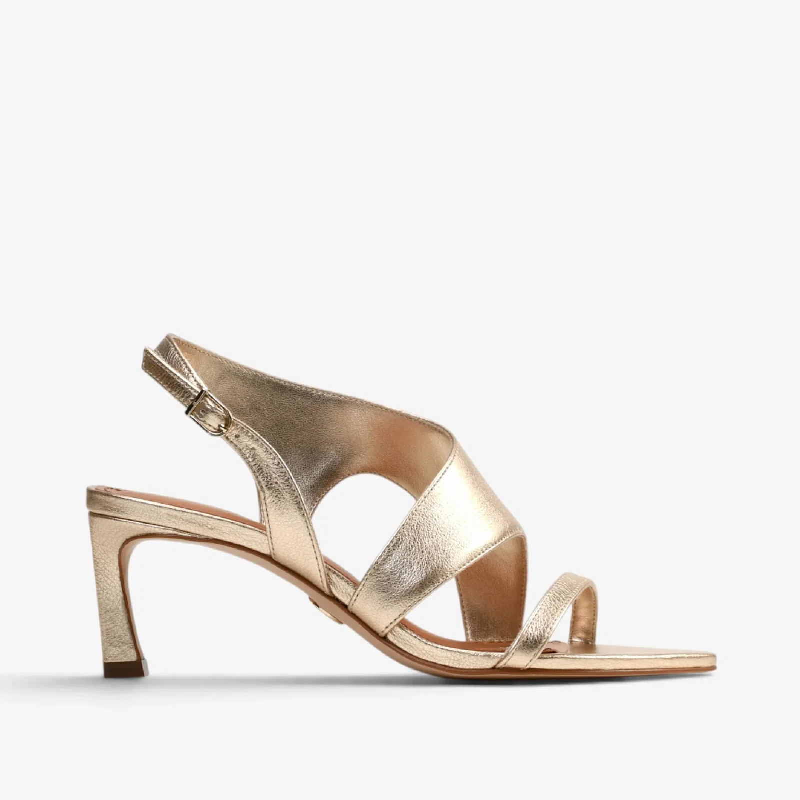 Sandália Metal Ouro Champagne Couro — imagem 1