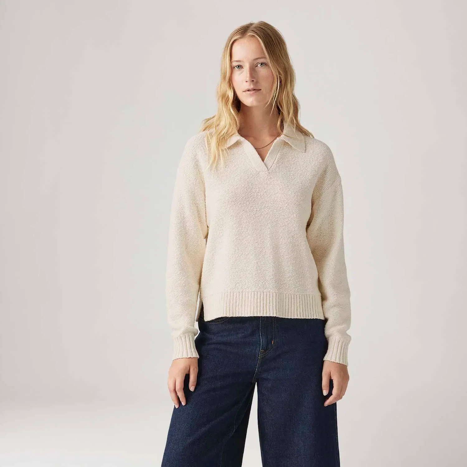 Camisa Polo Levi's® Satellite Bege Manga Longa — imagem 1