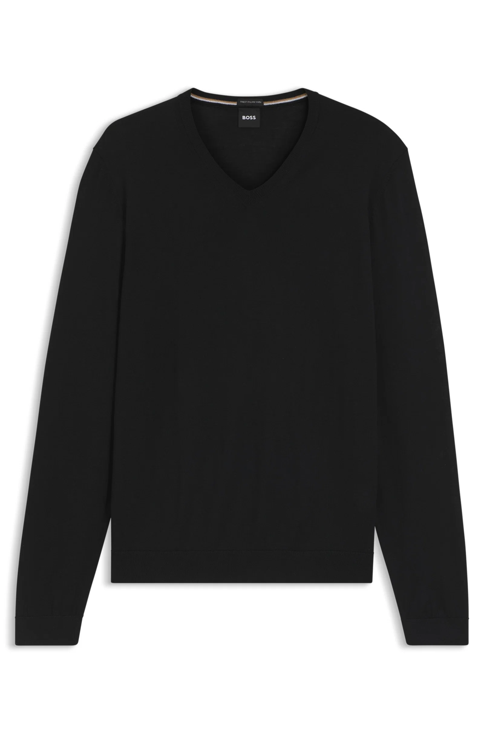 Sueter Slim Fit Em Lã Virgem Com Gola V — imagem 1
