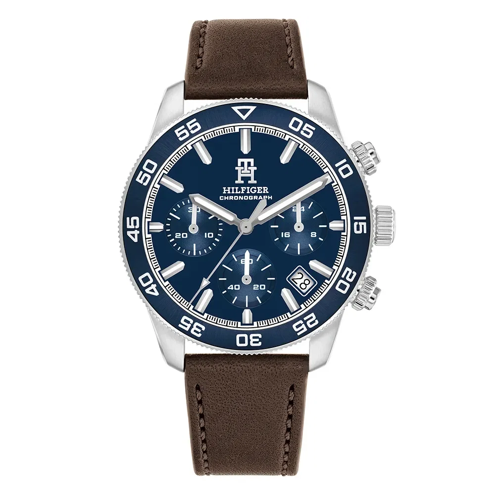 Relógio Tommy Hilfiger Crono Masculino Couro Marrom - 1792163