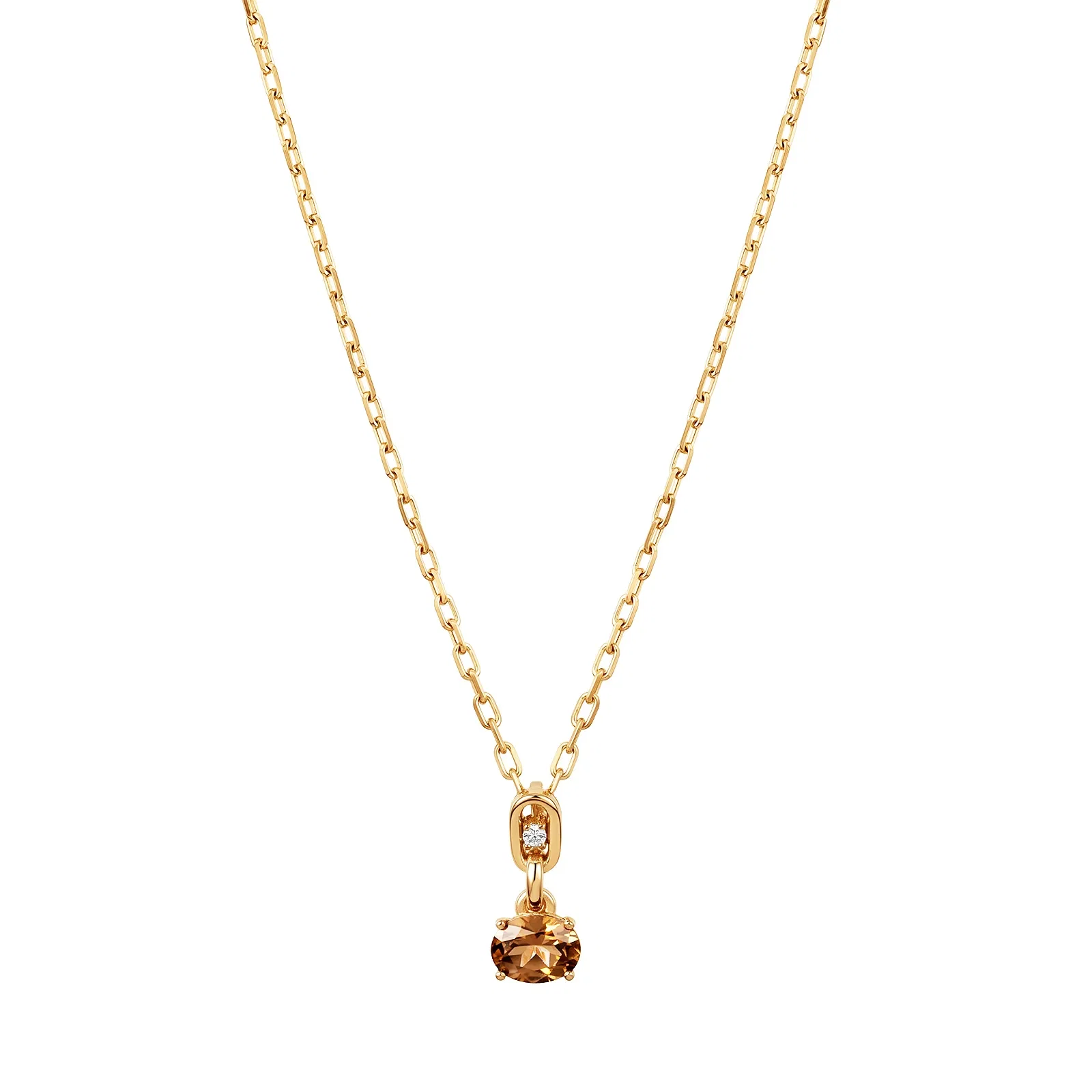 Colar Life Astra em Prata 925 com Banho de Ouro Amarelo 18K e Zircônia Incolor e Zircônia Marrom 45 cm