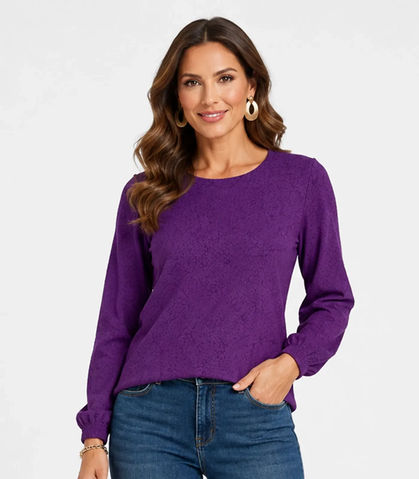 Blusão Feminino Em Tecido Aspen Infinita Cor Roxo