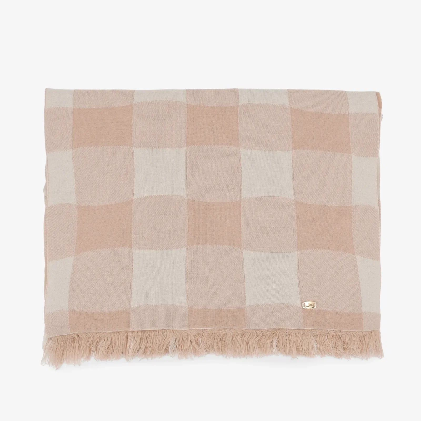Poncho Xadrez Nude Off White Estampa Exclusiva Jb — imagem 1
