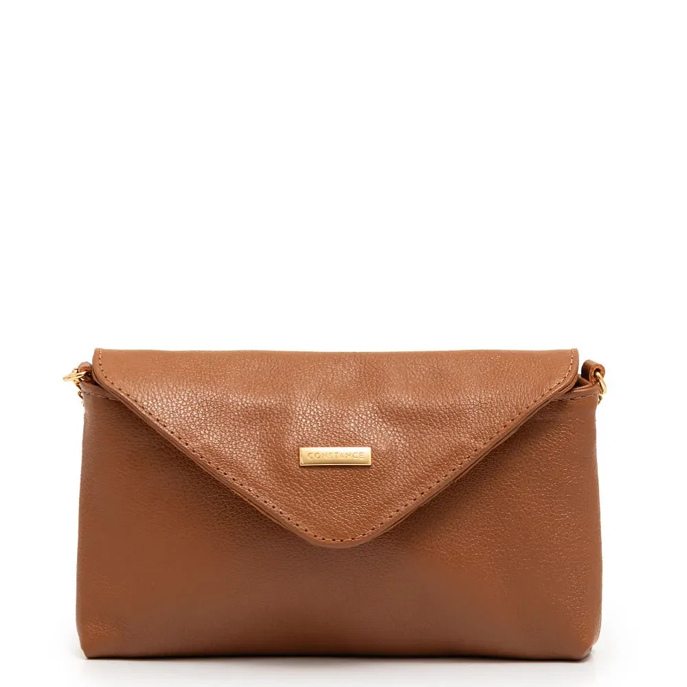 Bolsa Couro Pequena Corrente Caramelo