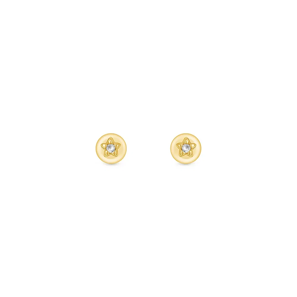 Brinco Baby Estrela em Ouro Amarelo 18k com Safira Incolor — imagem 1