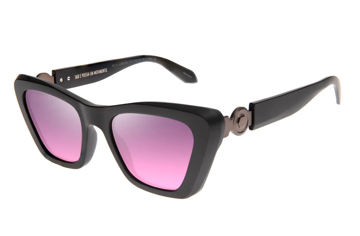 Óculos de Sol Feminino SK8 Clássico Quadrado Degradê Preto