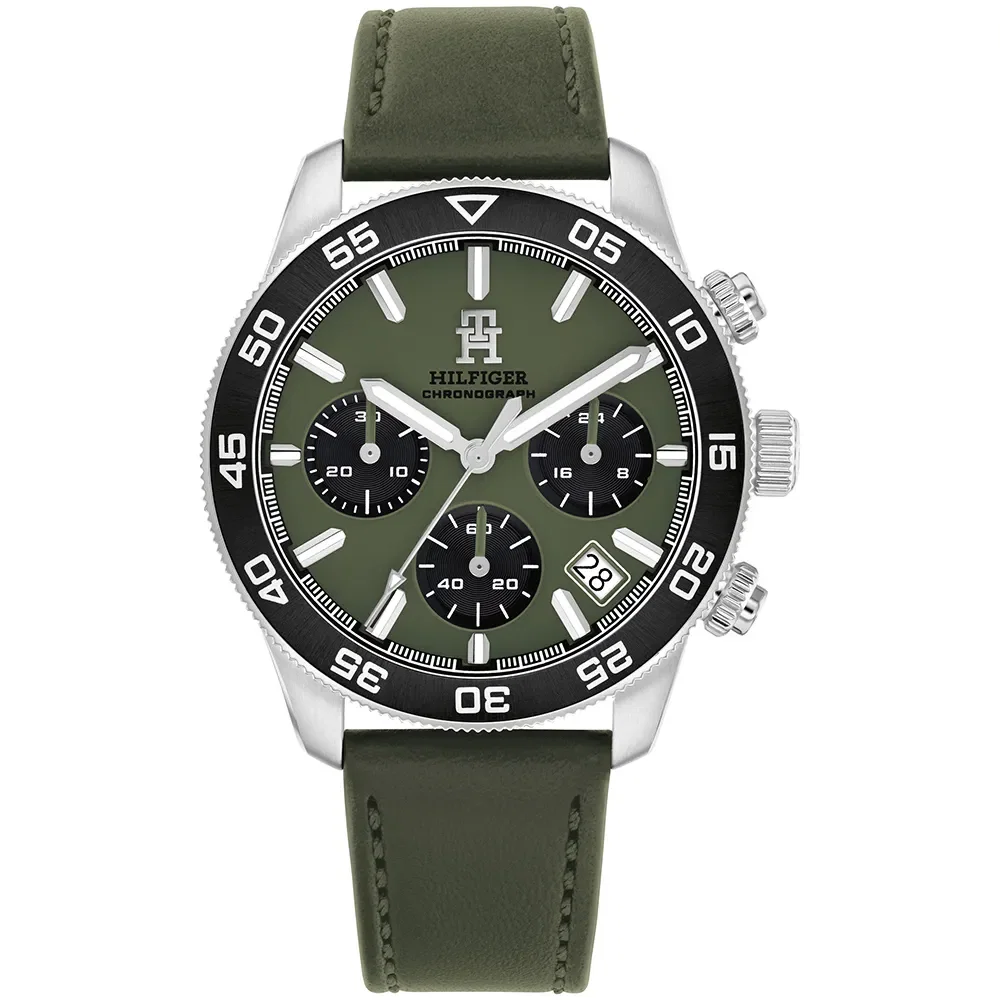 Relógio Tommy Hilfiger Masculino Couro Verde Militar 1792188