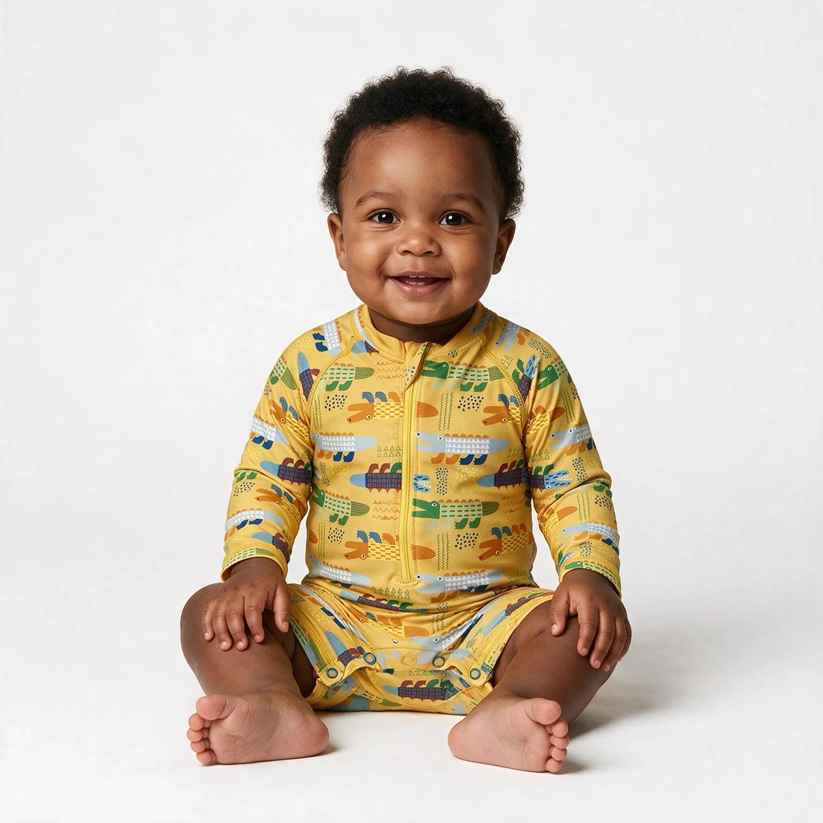 Macaquinho Praia Toddler Crocodilo Elastano Proteção Uv 50+ Tip Top