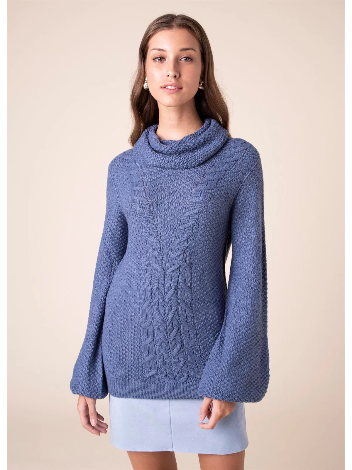 Tricot Tranças Azul Seco