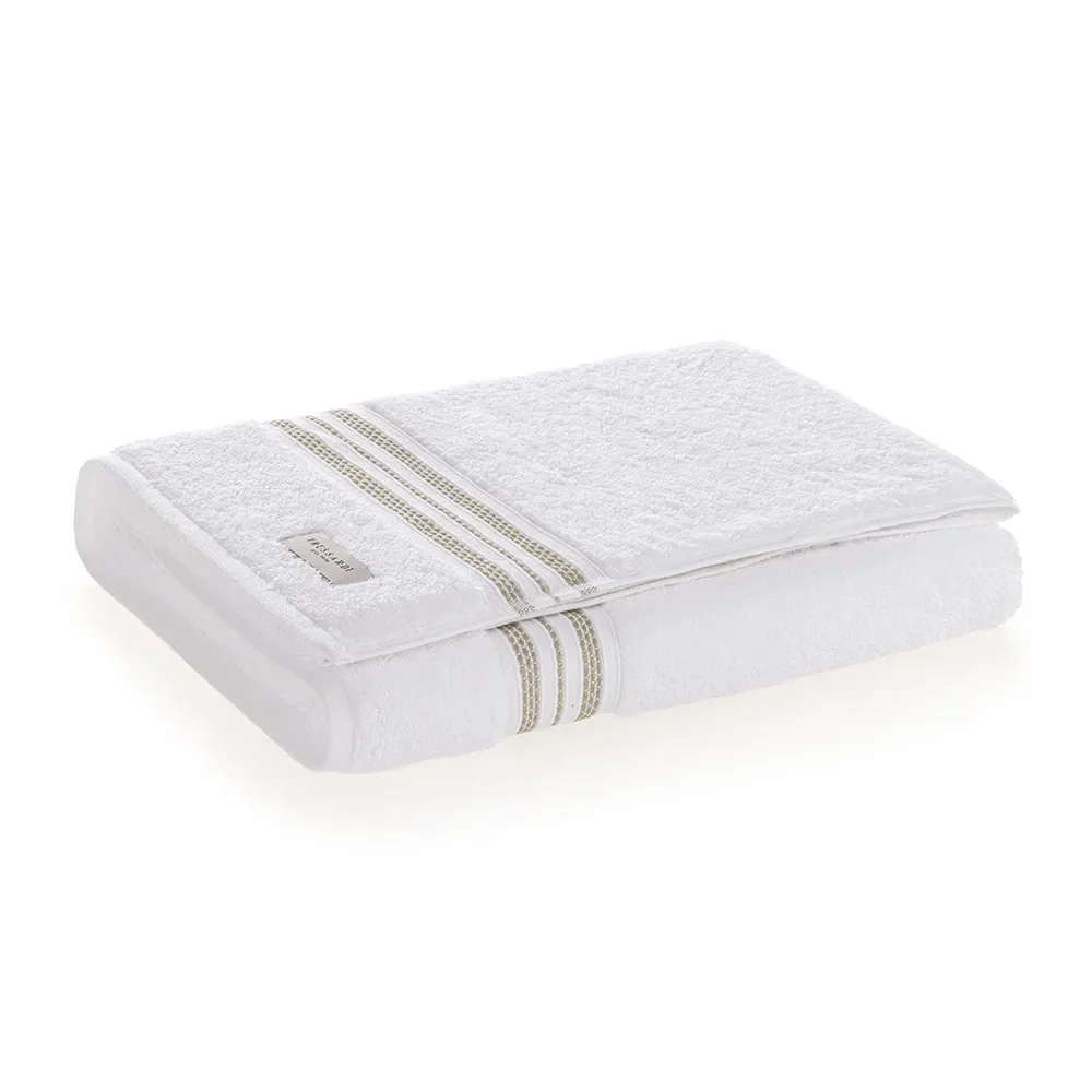 Toalha Banhão 100% Algodão Barberine Branco / Pistacchio