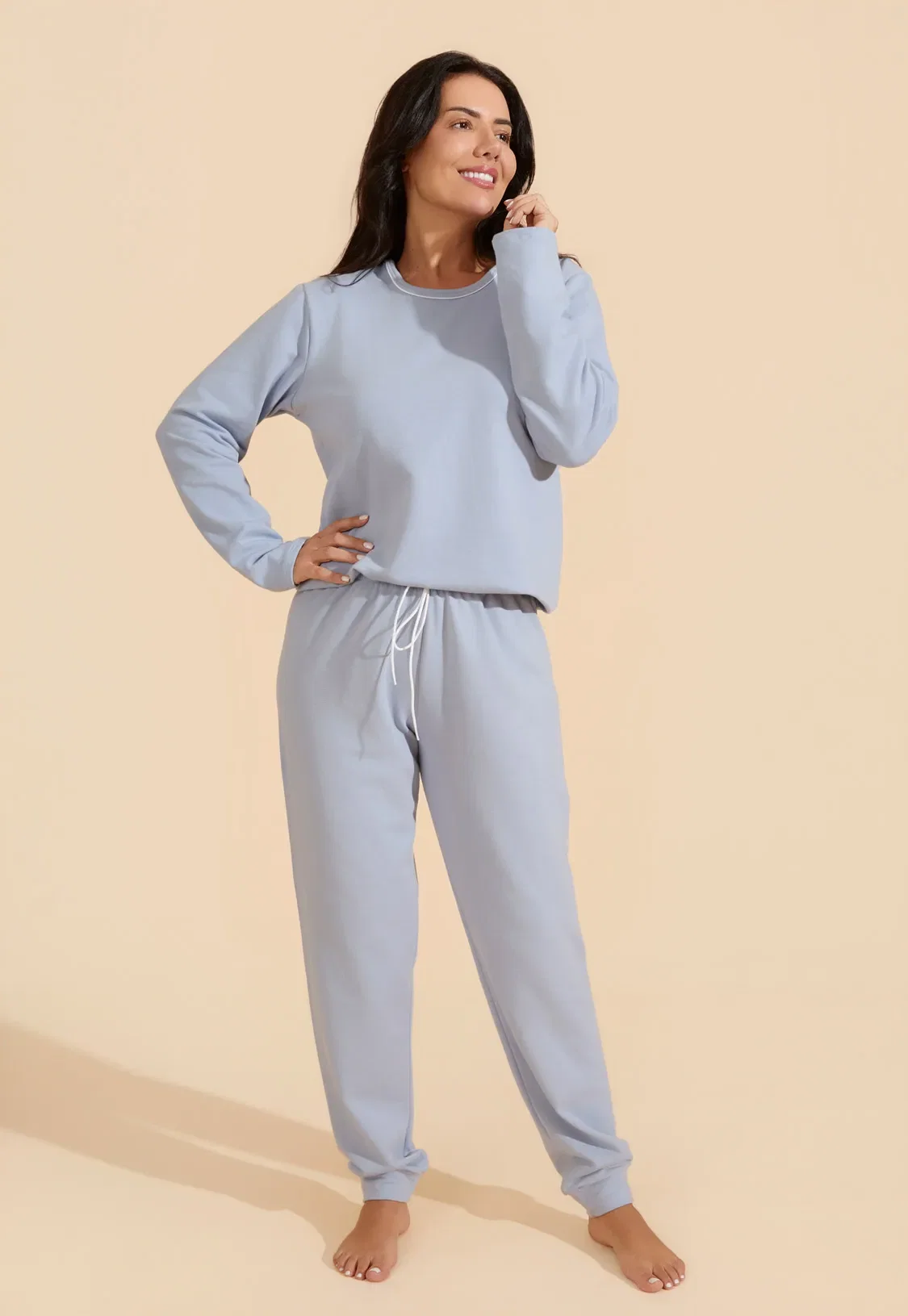 Pijama Longo de Moletinho Felpado Recco