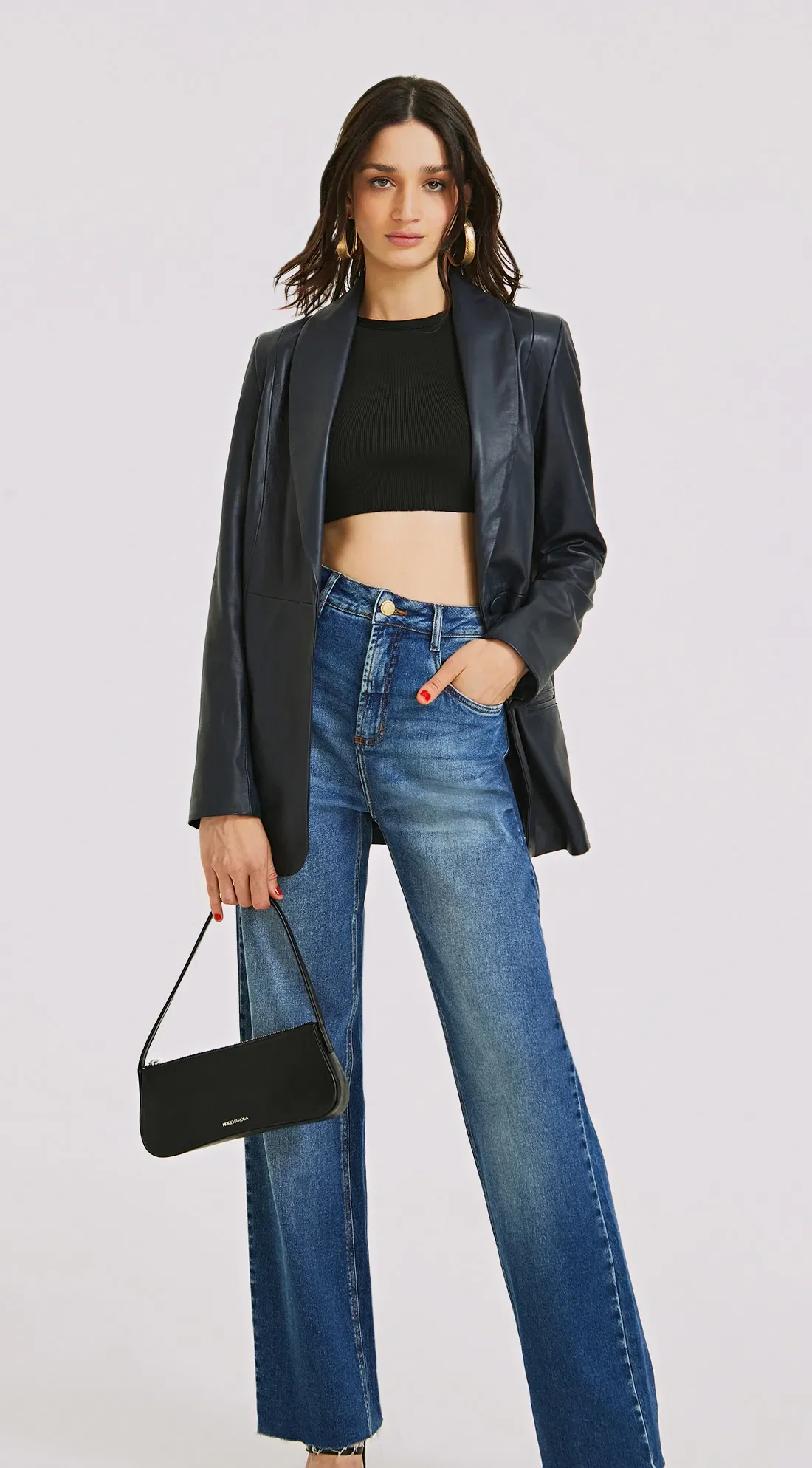 Blazer Morena Rosa Alongado Azul Marinho — imagem 1
