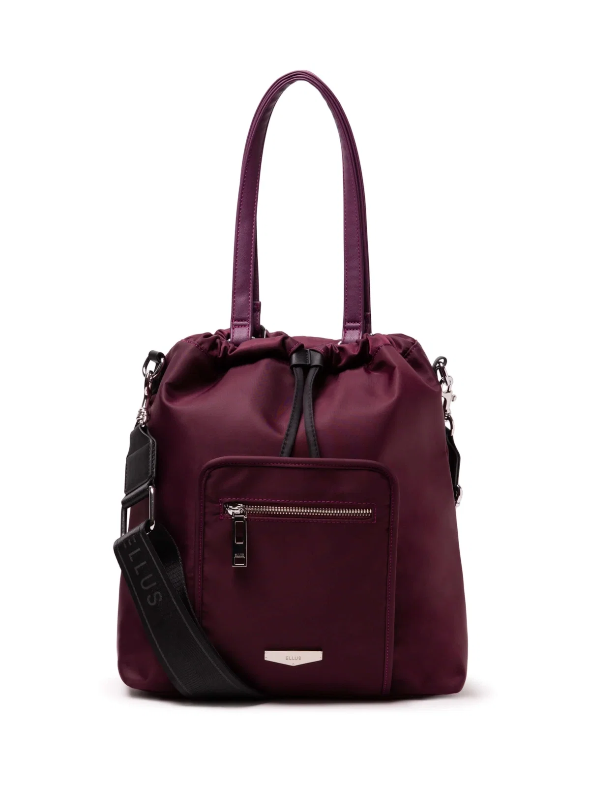 Bolsa Shopping Bag Nylon Crimp Ellus Dark Wine — imagem 1
