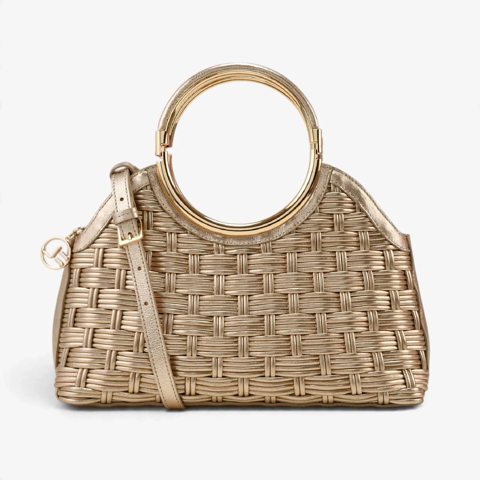 Bolsa Tote Metal Ouro Couro