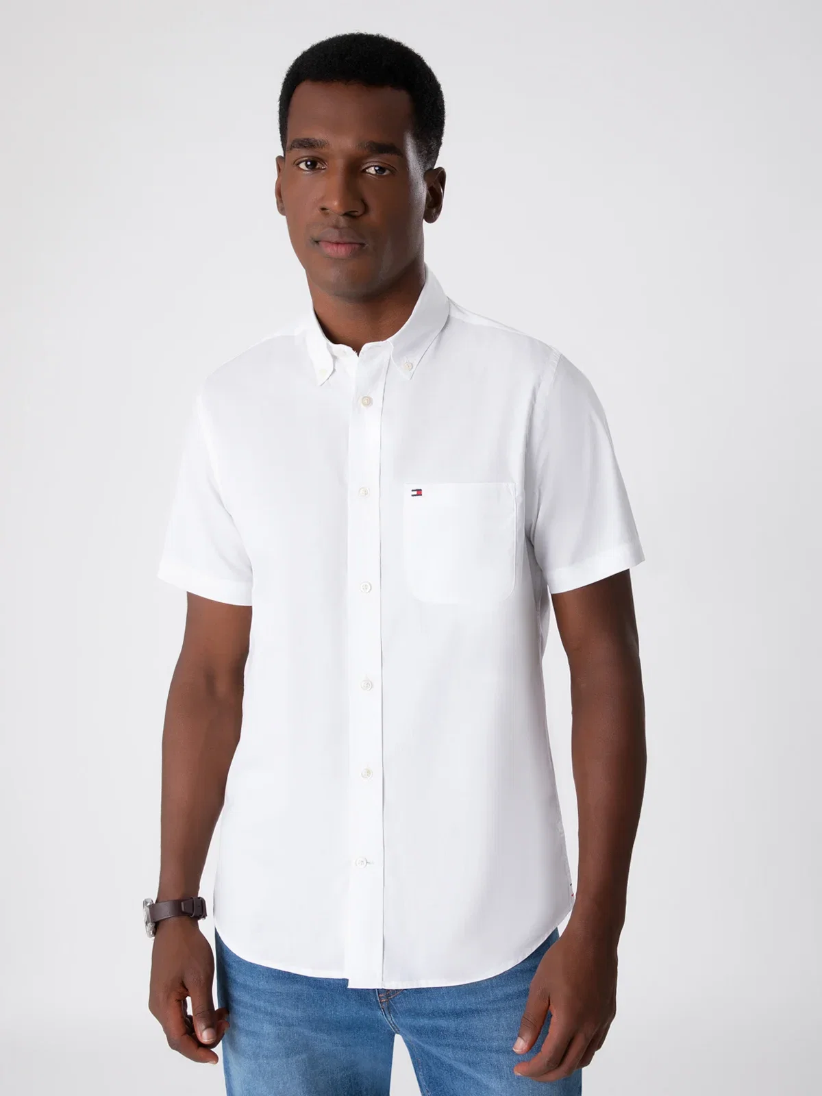 Camisa TOMMY HILFIGER Oxford de Manga Curta — imagem 1