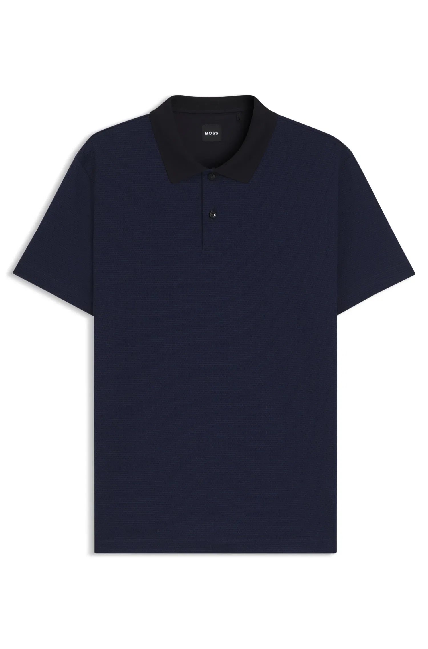 Polo Em Algodão Mercerizado Com Jacquard Geométrico — imagem 1