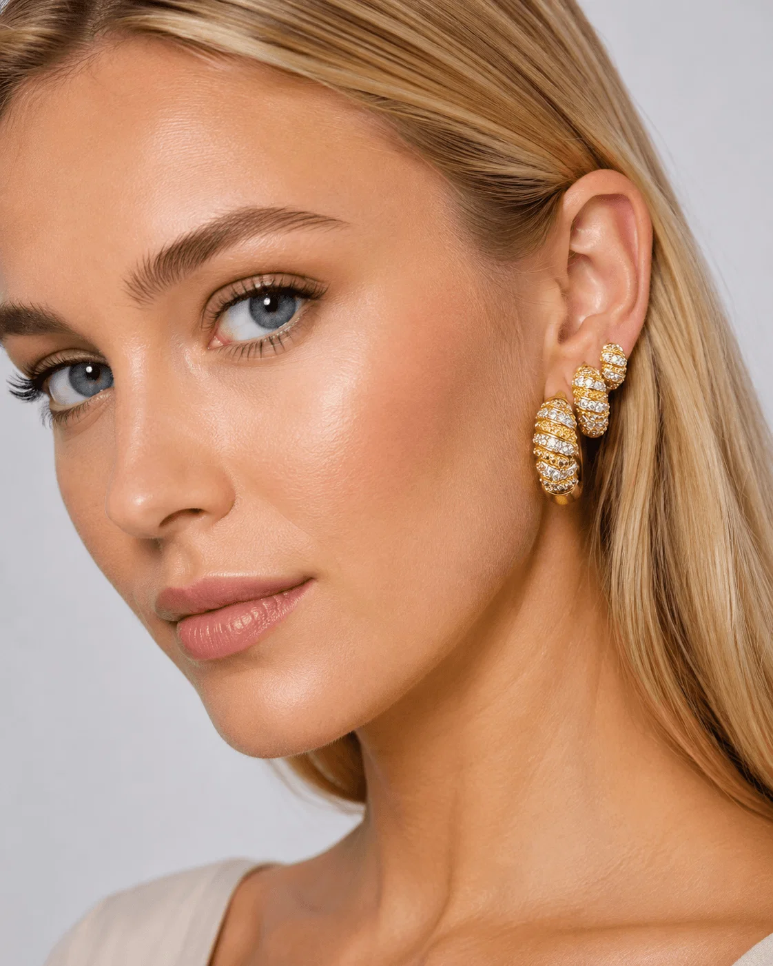 Kit Brinco Argola Strass - Dourado