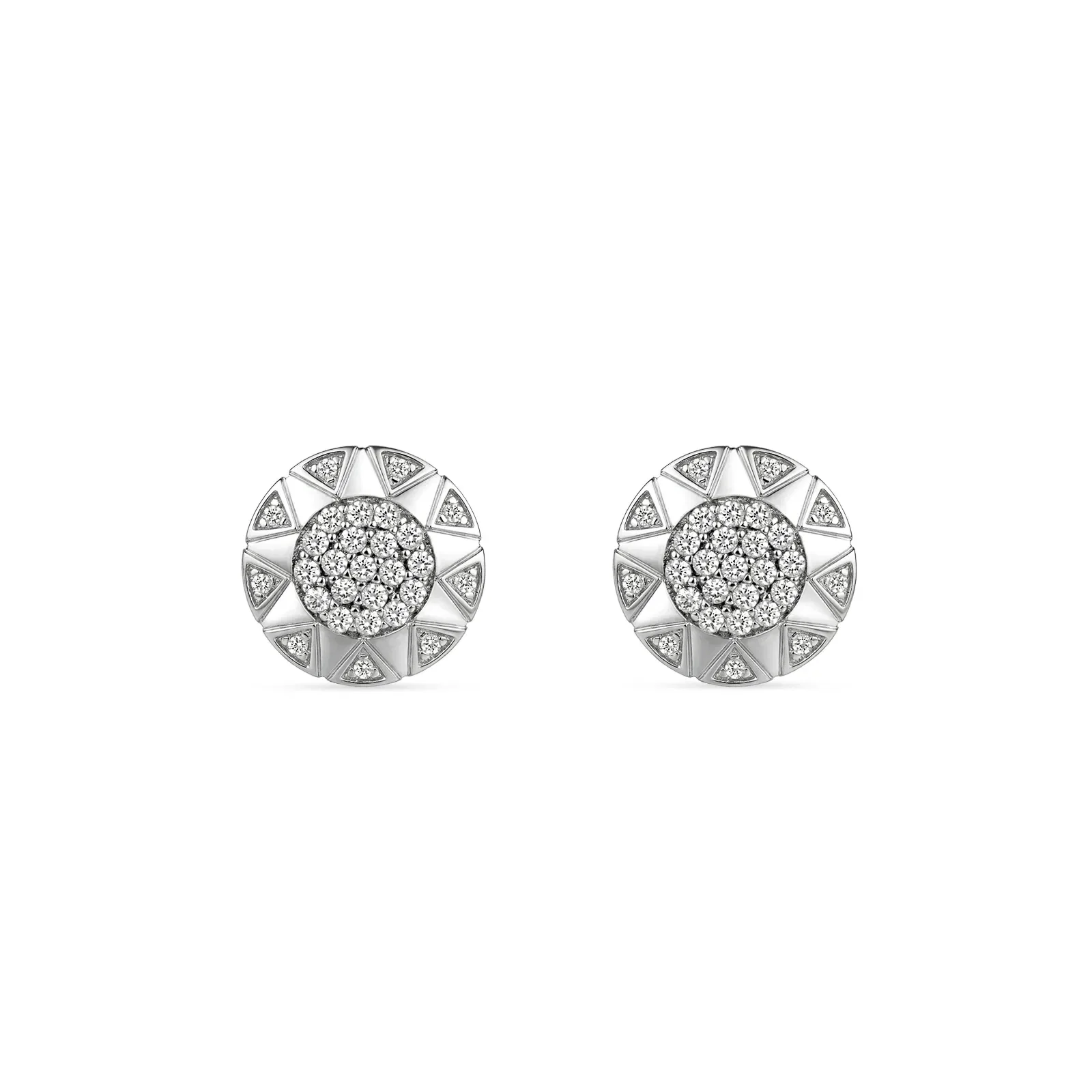 Brinco Soleil em Ouro Amarelo 18k com Banho de Ródio Branco e Diamantes, 0,47ct — imagem 1