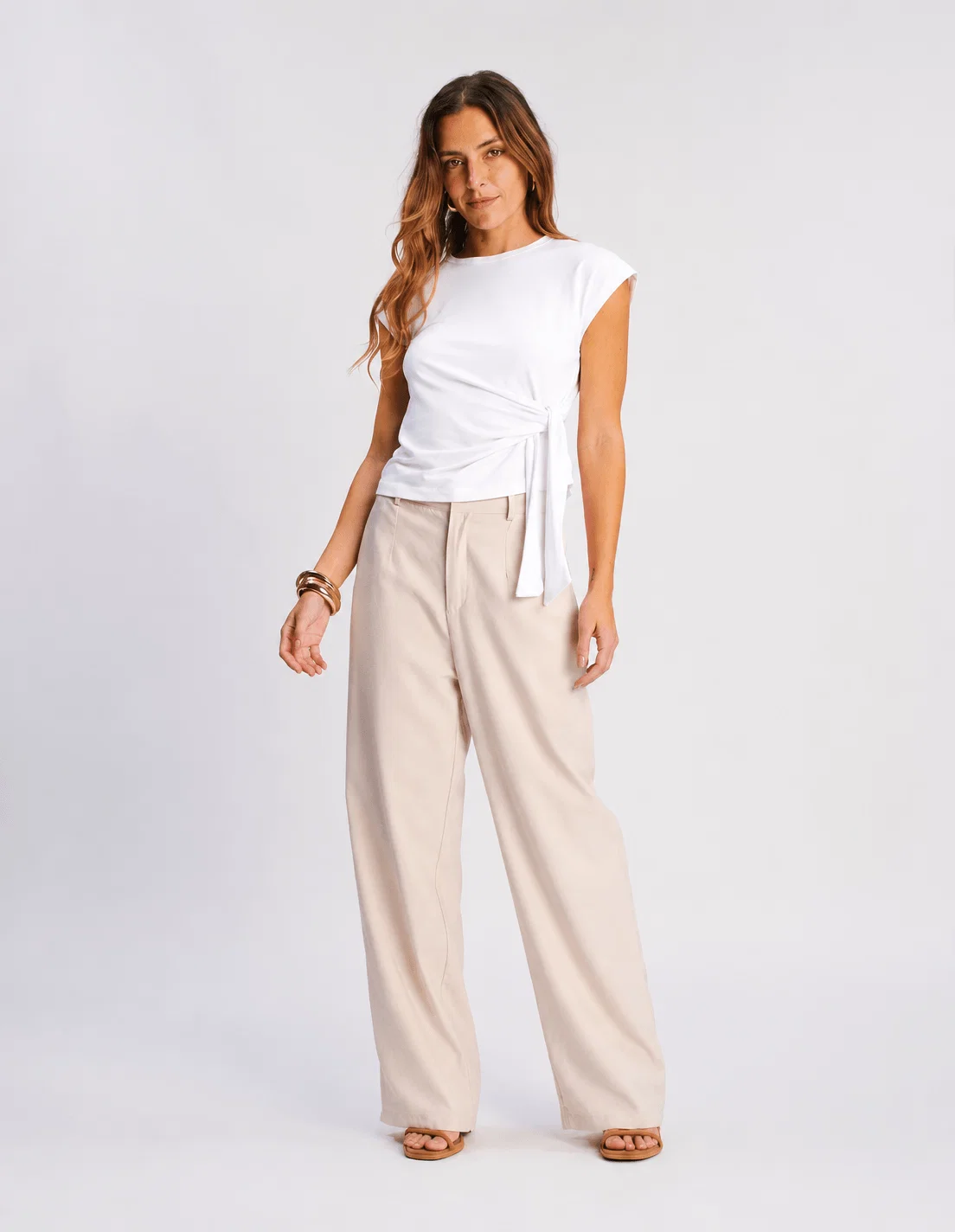 Blusa Manga Curta Detalhe Amarrações - Branco