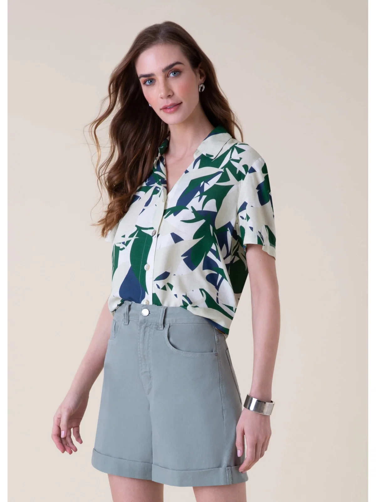 Camisa Botanical Art Verde Bandeira