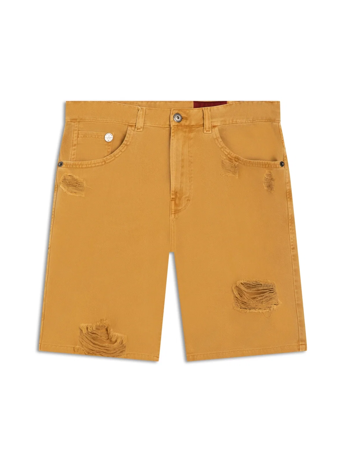 Bermuda White Denim Rock Destroyed Whisky