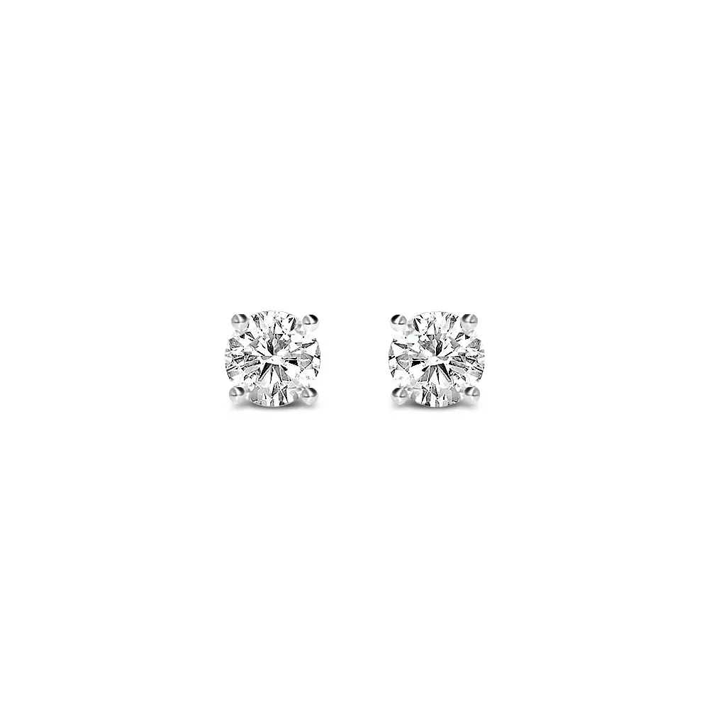 Brinco Solitário Forever em Ouro Branco 18k com 1ct de Diamante