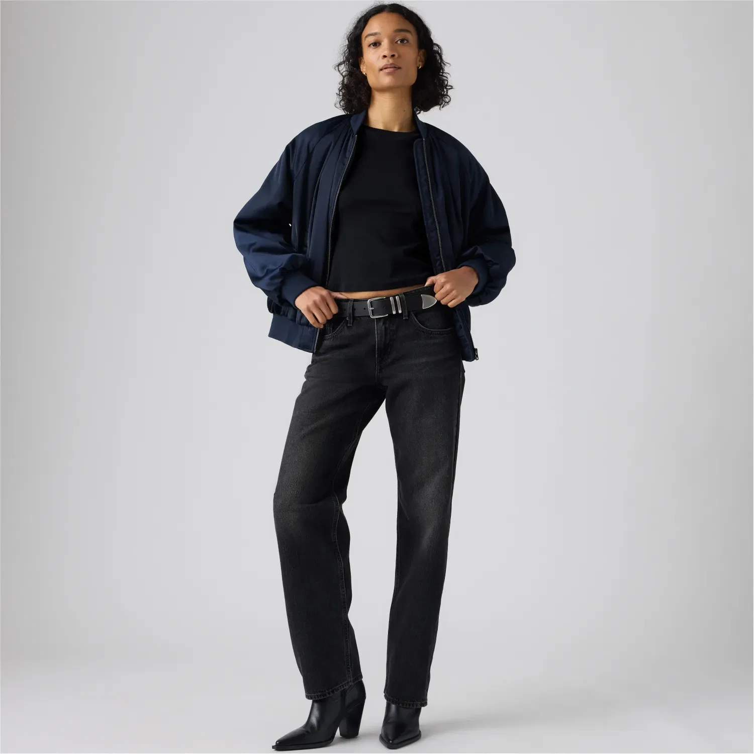 Calça Jeans Levi's® Low Straight Preta