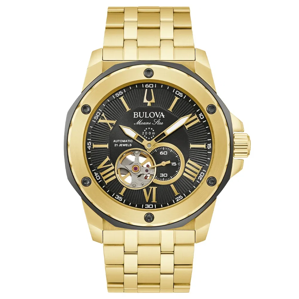 Relógio Bulova Marine Star Masculino Aço Dourada 98A273