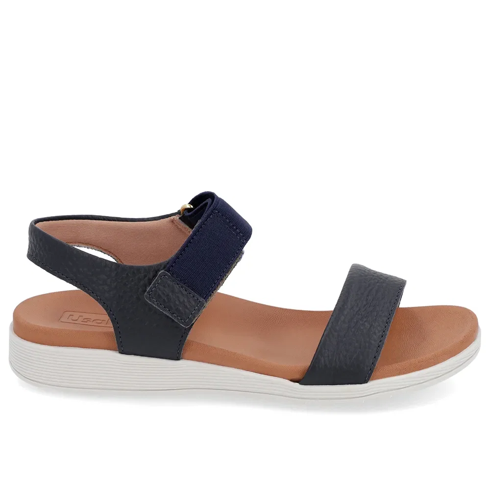 Sandália Casual Couro Azul
