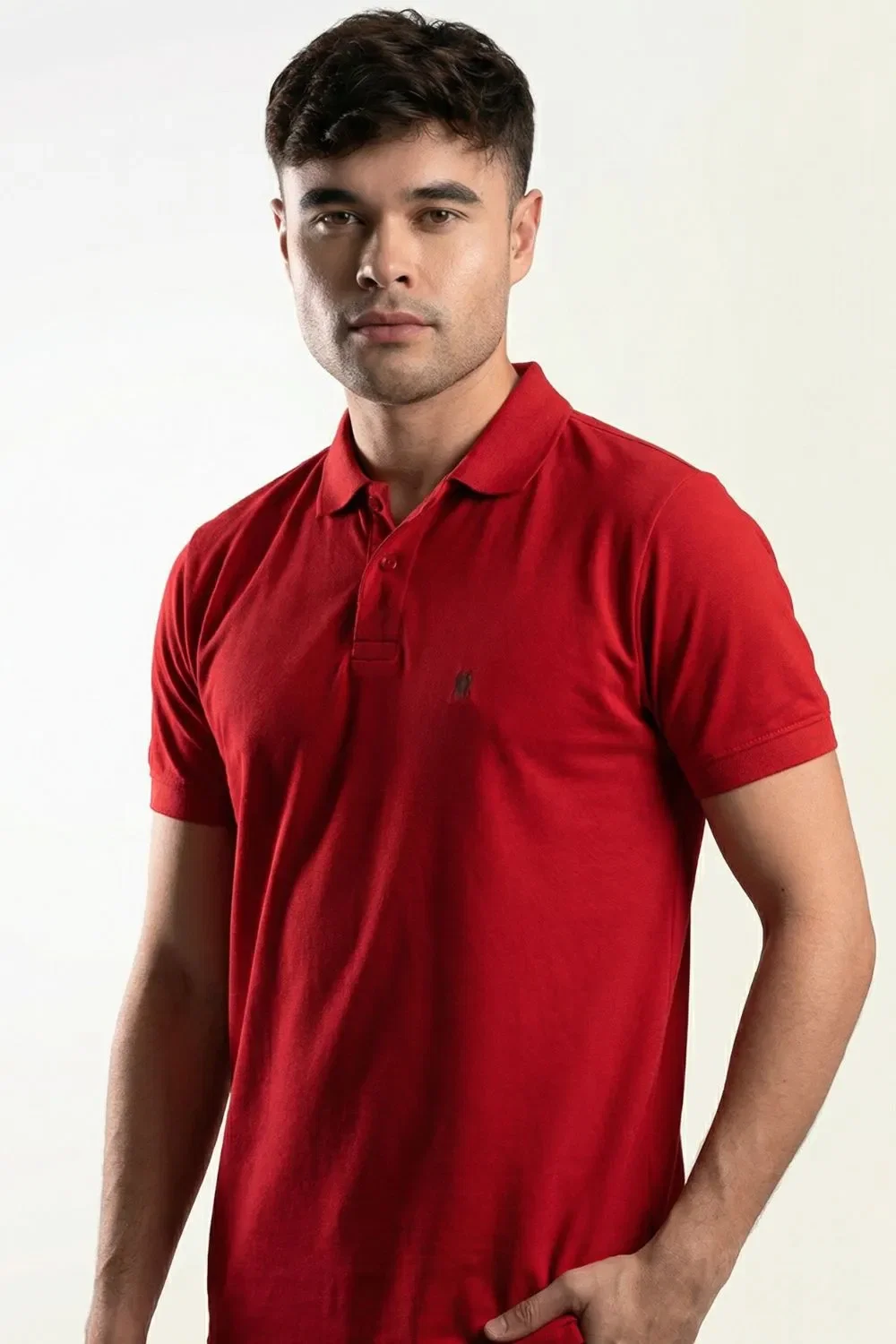 Polo Piquet Com Botões Polo Wear Vermelho Médio
