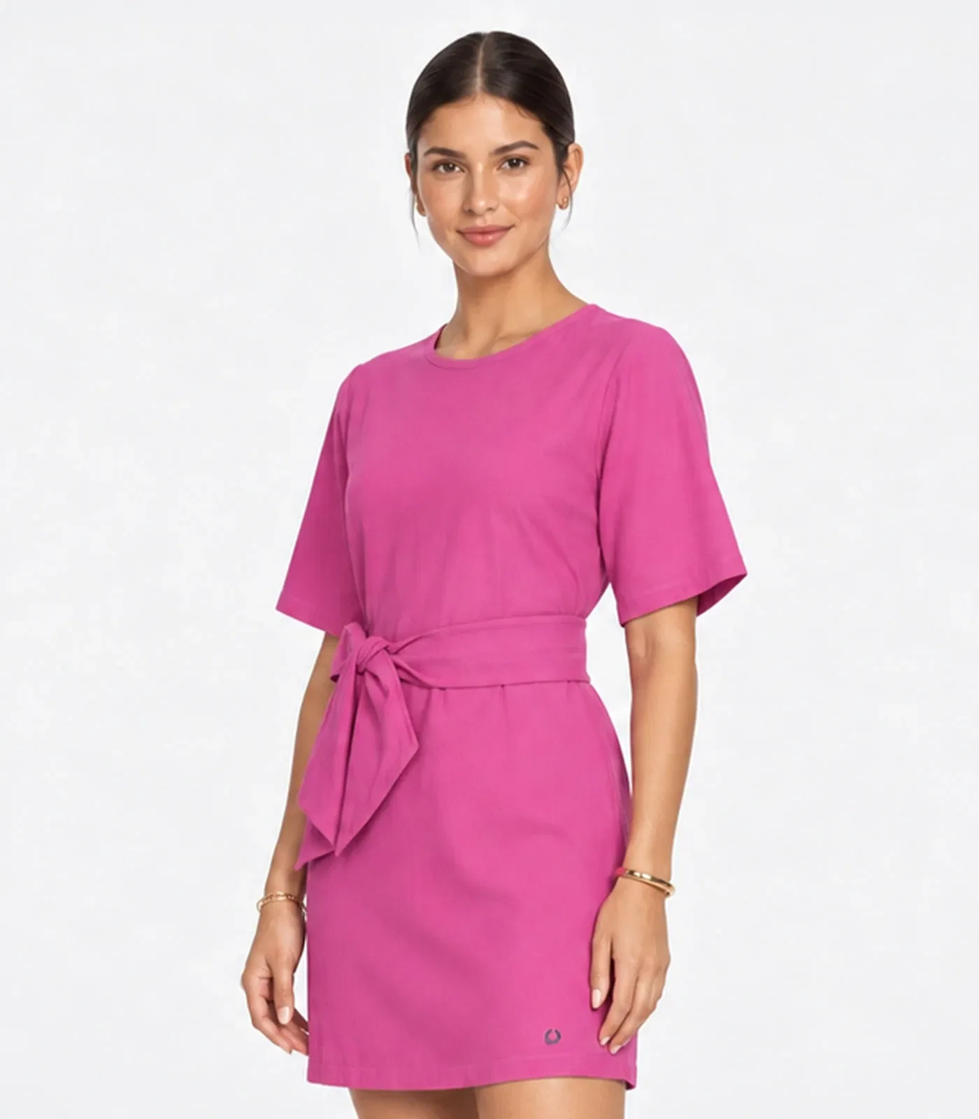 Vestido Curto Feminino Com Cinto Endless Rosa