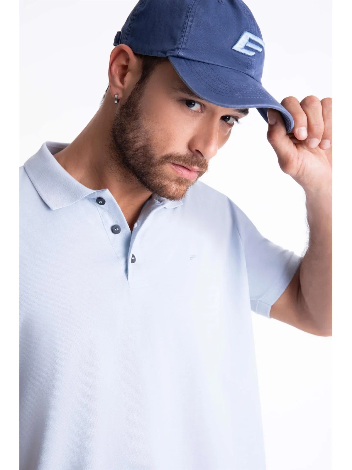 Polo Piquet Easa Classic Azul Claro — imagem 1