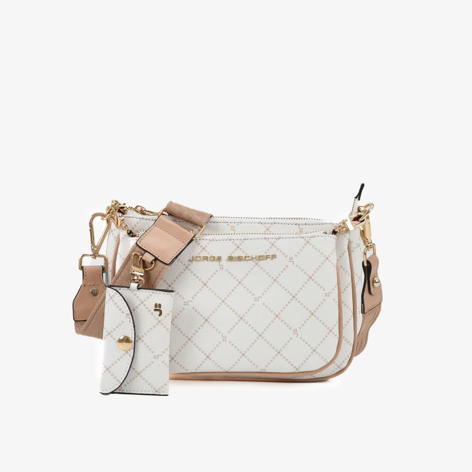 Bolsa Infinita Transversal Monograma Off White Couro