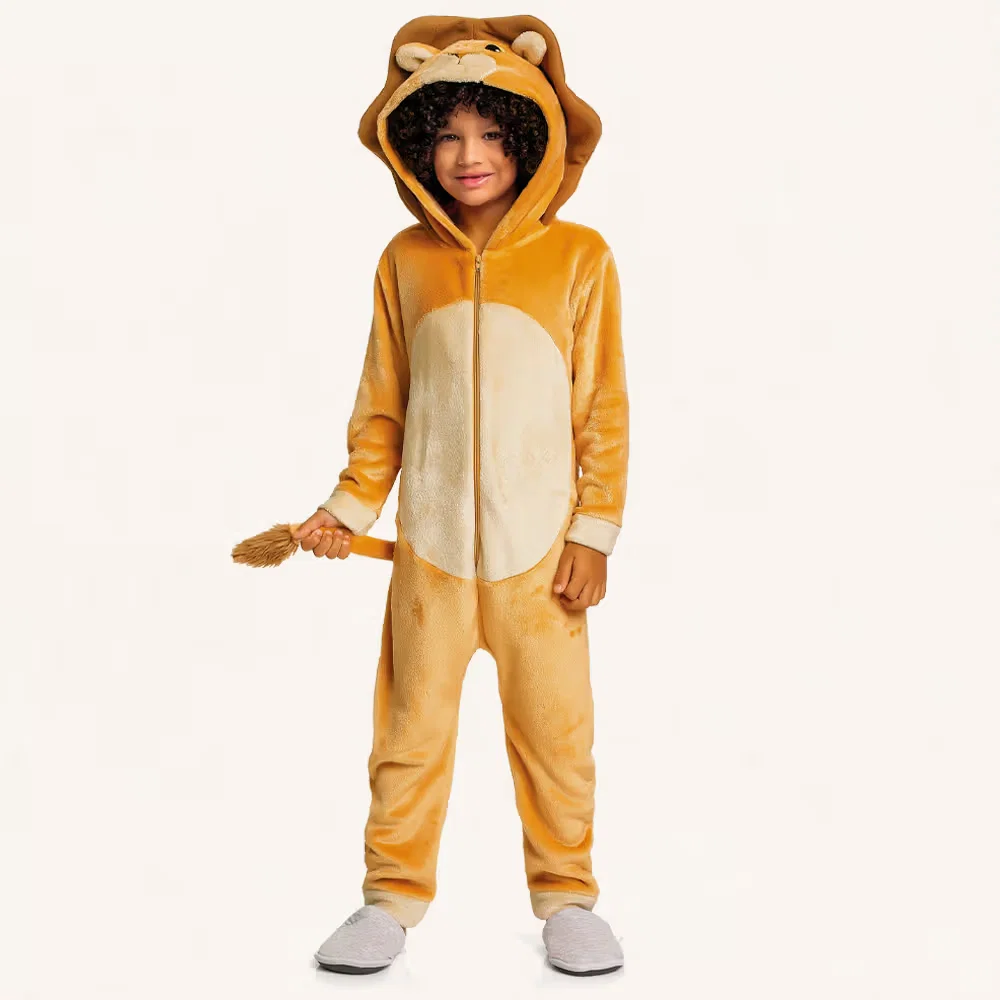 Kigurumi leão em tecido fleece — imagem 1
