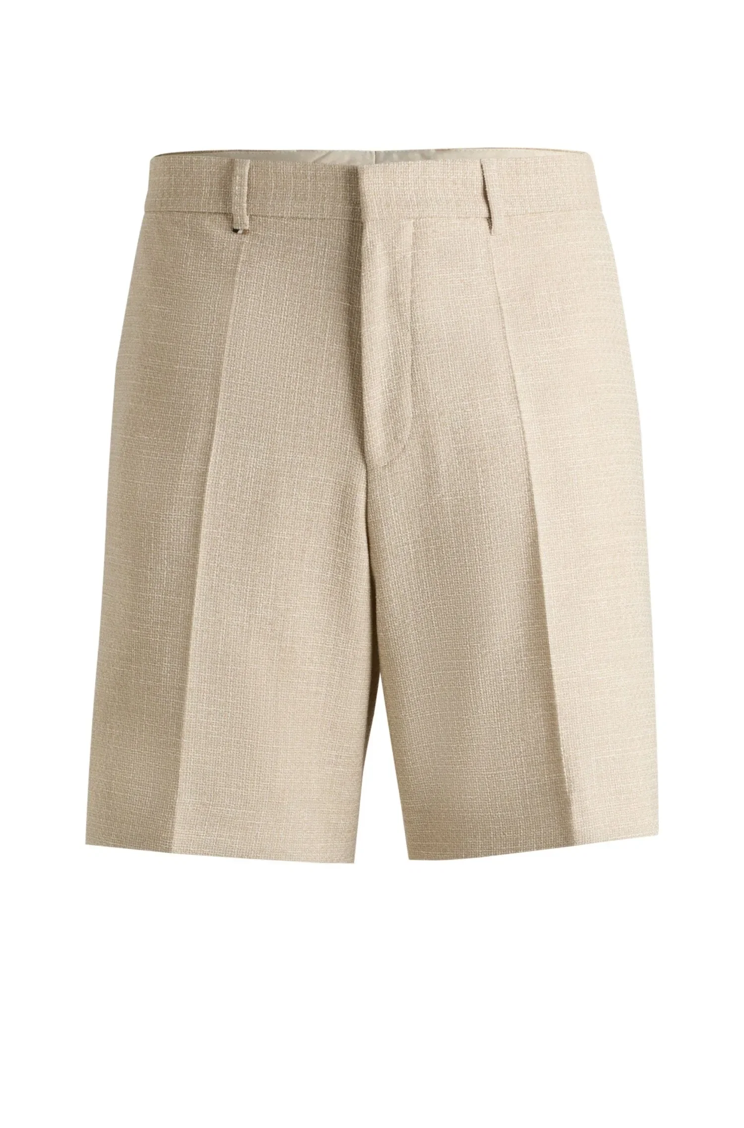Shorts Formais Em Tweed Elástico