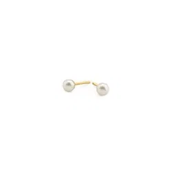 Brinco Baby em Ouro Amarelo 18k com Pérola, 4-4.5mm