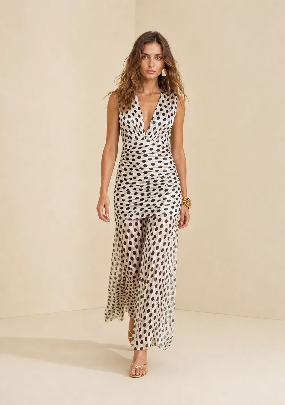 Vestido Longo Ajustado Miragem Preto — imagem 1