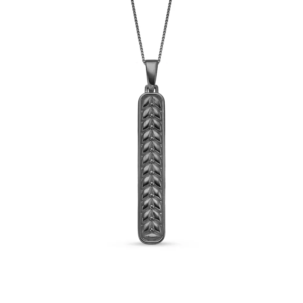 Pingente Apolo Longo em Prata 925 com Ródio Negro, 37mm — imagem 1