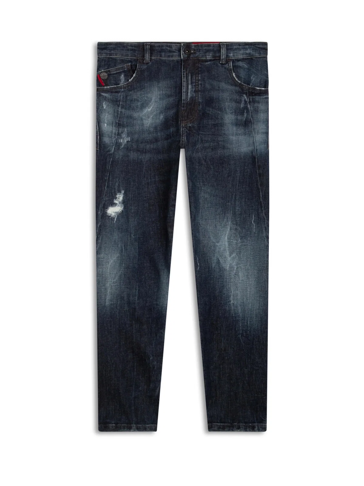 Calça Jeans Deep Blue Elastic Preppy New Slim 1688- Lav.Esc. C/Cerzidos — imagem 1