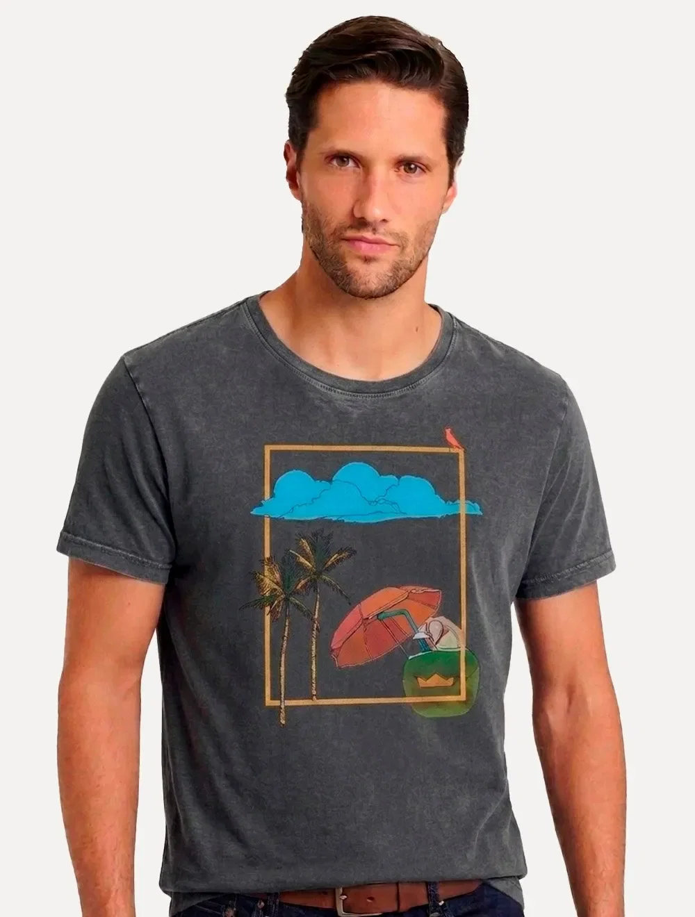 Camiseta Reserva Masculina Regular Summer Stoned Chumbo — imagem 1
