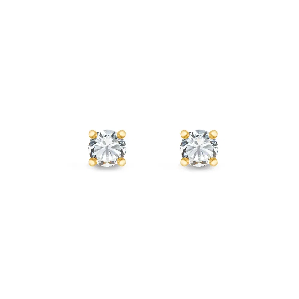 Brinco Solitário Classic em Ouro Amarelo 18k com 0,22ct de Diamante — imagem 1